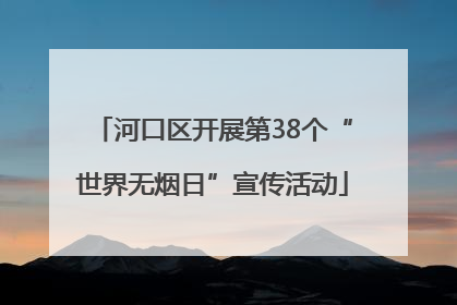 河口区开展第38个“世界无烟日”宣传活动
