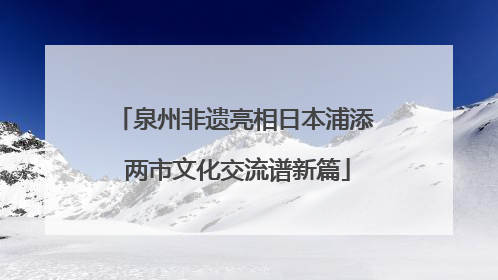 泉州非遗亮相日本浦添 两市文化交流谱新篇