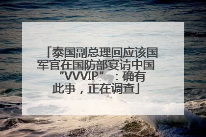 泰国副总理回应该国军官在国防部宴请中国“VVVIP”：确有此事，正在调查