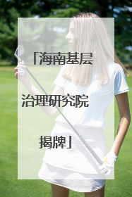 海南基层治理研究院揭牌