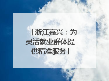 浙江嘉兴：为灵活就业群体提供精准服务
