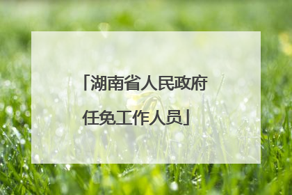 湖南省人民政府任免工作人员
