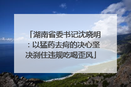 湖南省委书记沈晓明：以猛药去疴的决心坚决刹住违规吃喝歪风