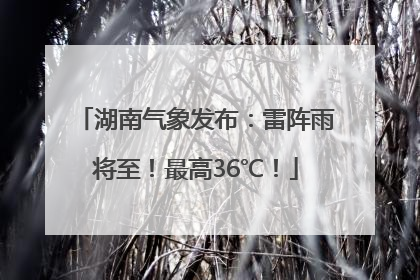 湖南气象发布：雷阵雨将至！最高36℃！