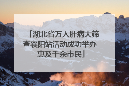 湖北省万人肝病大筛查襄阳站活动成功举办 惠及千余市民