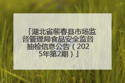 湖北省蕲春县市场监督管理局食品安全监督抽检信息公告（2025年第2期）