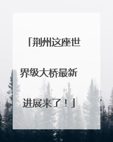 荆州这座世界级大桥最新进展来了！