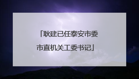 耿建已任泰安市委市直机关工委书记