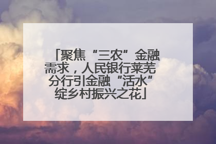 聚焦“三农”金融需求，人民银行莱芜分行引金融“活水”绽乡村振兴之花
