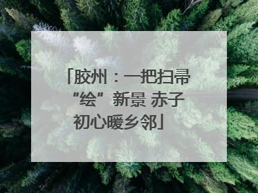 胶州：一把扫帚“绘”新景 赤子初心暖乡邻