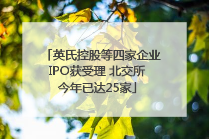 英氏控股等四家企业IPO获受理 北交所今年已达25家
