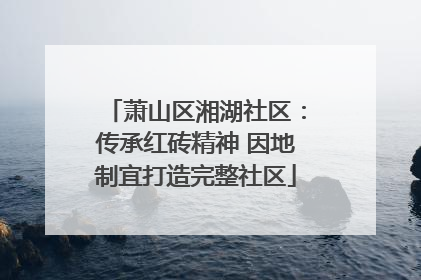 萧山区湘湖社区：传承红砖精神 因地制宜打造完整社区