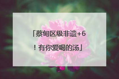 蔡甸区级非遗+6！有你爱喝的汤