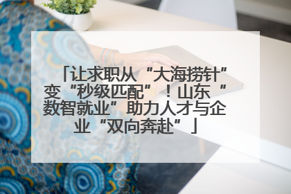 让求职从“大海捞针”变“秒级匹配”！山东“数智就业”助力人才与企业“双向奔赴”