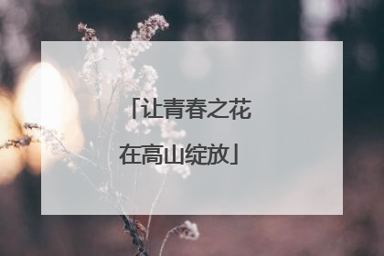 让青春之花在高山绽放