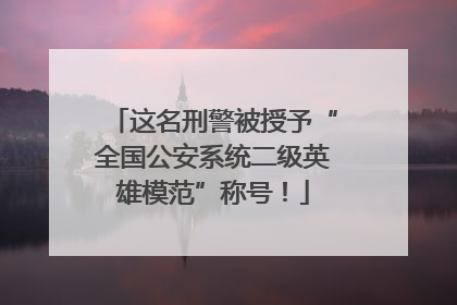 这名刑警被授予“全国公安系统二级英雄模范”称号！