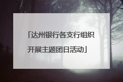 达州银行各支行组织开展主题团日活动