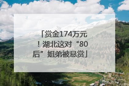 赏金174万元！湖北这对“80后”姐弟被悬赏