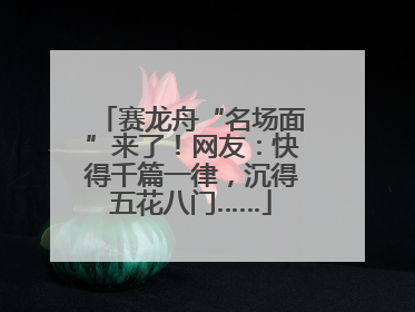 赛龙舟“名场面”来了！网友：快得千篇一律，沉得五花八门……