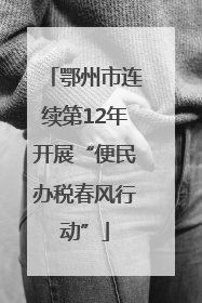 鄂州市连续第12年开展“便民办税春风行动”