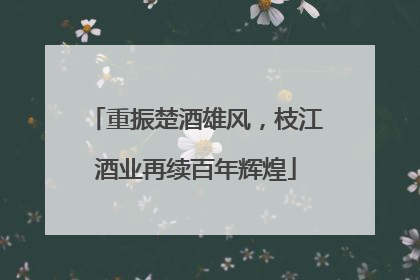 重振楚酒雄风，枝江酒业再续百年辉煌