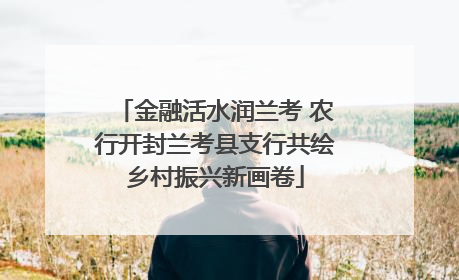 金融活水润兰考 农行开封兰考县支行共绘乡村振兴新画卷