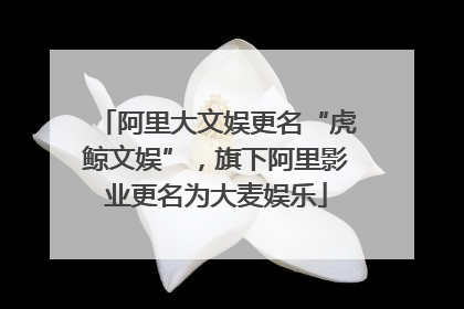 阿里大文娱更名“虎鲸文娱”，旗下阿里影业更名为大麦娱乐