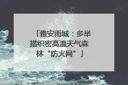 雅安雨城：多举措织密高温天气森林“防火网”