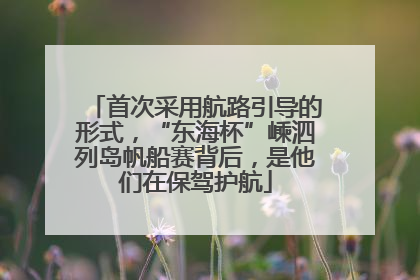 首次采用航路引导的形式，“东海杯”嵊泗列岛帆船赛背后，是他们在保驾护航