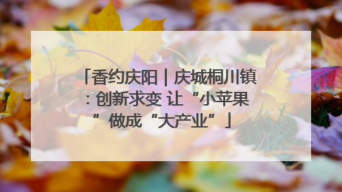 香约庆阳｜庆城桐川镇：创新求变 让“小苹果”做成“大产业”