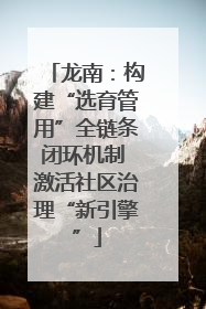 龙南：构建“选育管用”全链条闭环机制 激活社区治理“新引擎”