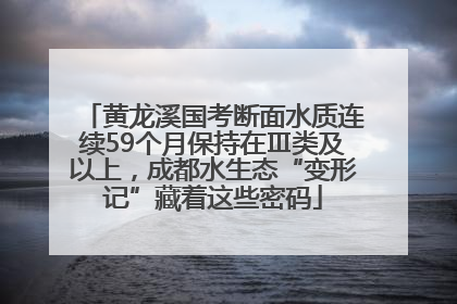 黄龙溪国考断面水质连续59个月保持在Ⅲ类及以上，成都水生态“变形记”藏着这些密码