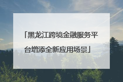 黑龙江跨境金融服务平台增添全新应用场景