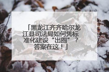 黑龙江齐齐哈尔龙江县司法局如何凭标准化建设“出圈”？答案在这！