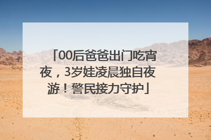 00后爸爸出门吃宵夜，3岁娃凌晨独自夜游！警民接力守护