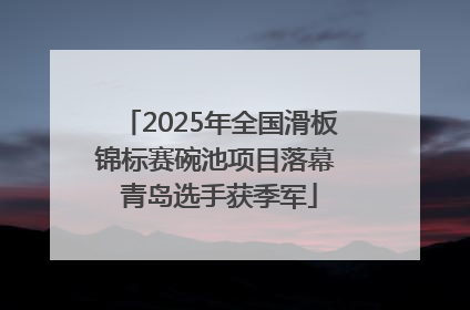 2025年全国滑板锦标赛碗池项目落幕 青岛选手获季军