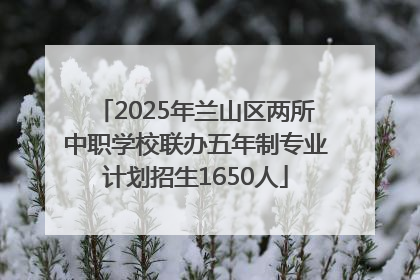 2025年兰山区两所中职学校联办五年制专业计划招生1650人