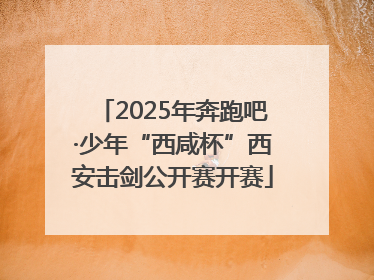 2025年奔跑吧·少年“西咸杯”西安击剑公开赛开赛