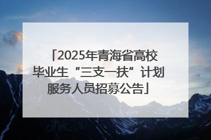 2025年青海省高校毕业生“三支一扶”计划服务人员招募公告