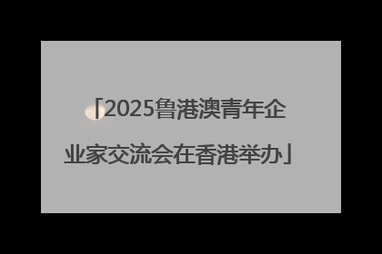 2025鲁港澳青年企业家交流会在香港举办