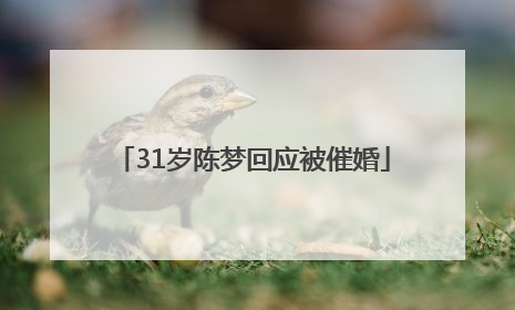 31岁陈梦回应被催婚