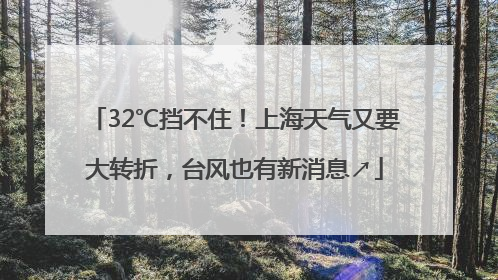 32℃挡不住！上海天气又要大转折，台风也有新消息↗