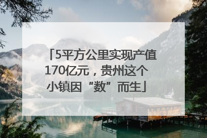5平方公里实现产值170亿元，贵州这个小镇因“数”而生
