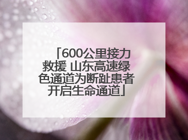 600公里接力救援 山东高速绿色通道为断趾患者开启生命通道