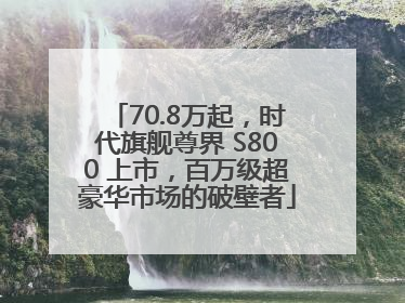 70.8万起，时代旗舰尊界 S800 上市，百万级超豪华市场的破壁者