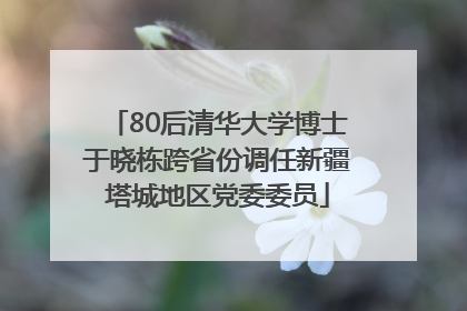 80后清华大学博士于晓栋跨省份调任新疆塔城地区党委委员